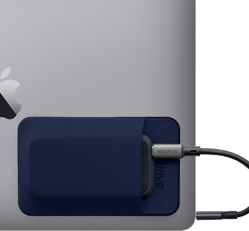 Slipdrive حافظة قرص صلب محمولة للكمبيوتر المحمول - قرص صلب SSD - لاصق قابل لإعادة الاستخدام - 5 بوصة × 3.2 بوصة - حقيبة حمل خارجية للقرص الصلب - حقيبة سفر (صغيرة، زرقاء داكنة) - Image 1